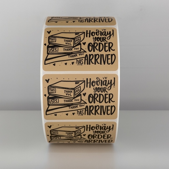 STICKERAFT Other - Hooray Your Order Has Arrived Stickers | Yellow Cute Packaging Labels